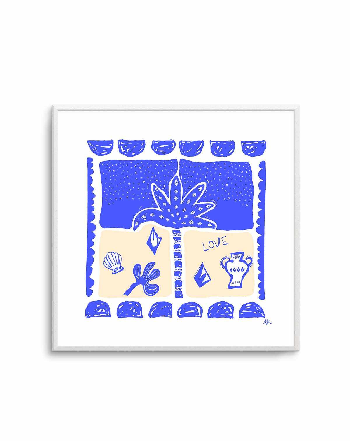 Summer Nights Deep Blue Beige By Rich Styles | Art Print