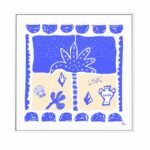 Summer Nights Deep Blue Beige By Rich Styles | Framed Canvas Art Print