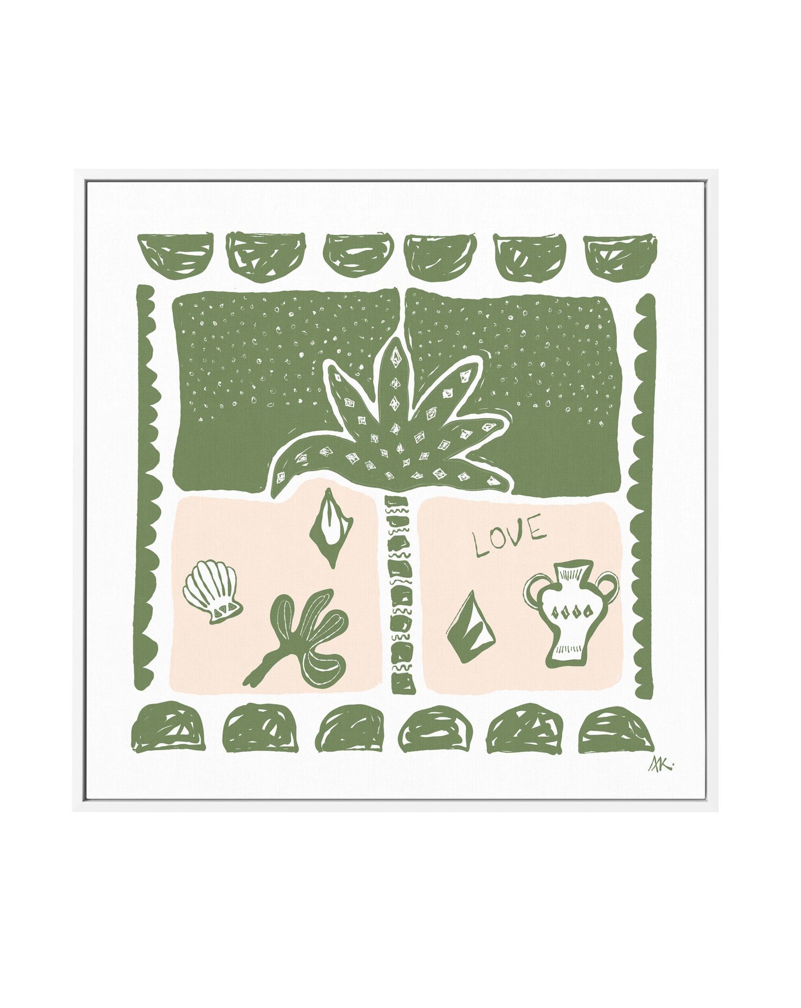 Summer Nights Forest Green By Rich Styles | Framed Canvas Art Print