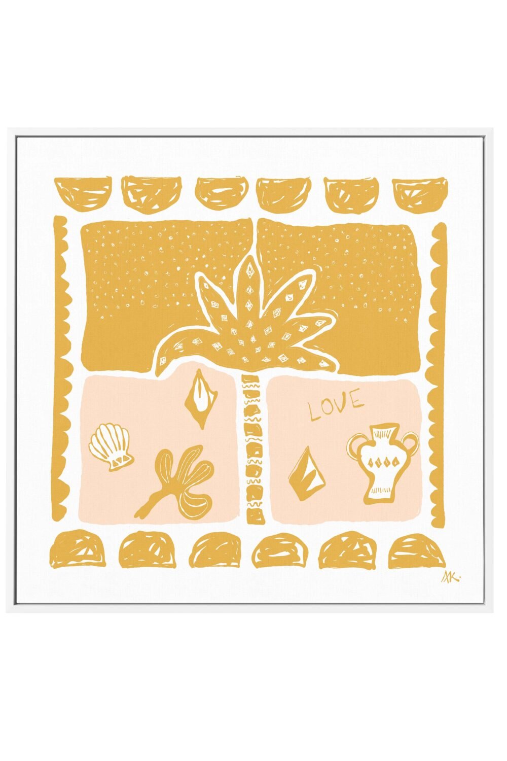 Summer Nights Peach Golden By Rich Styles | Framed Canvas Art Print