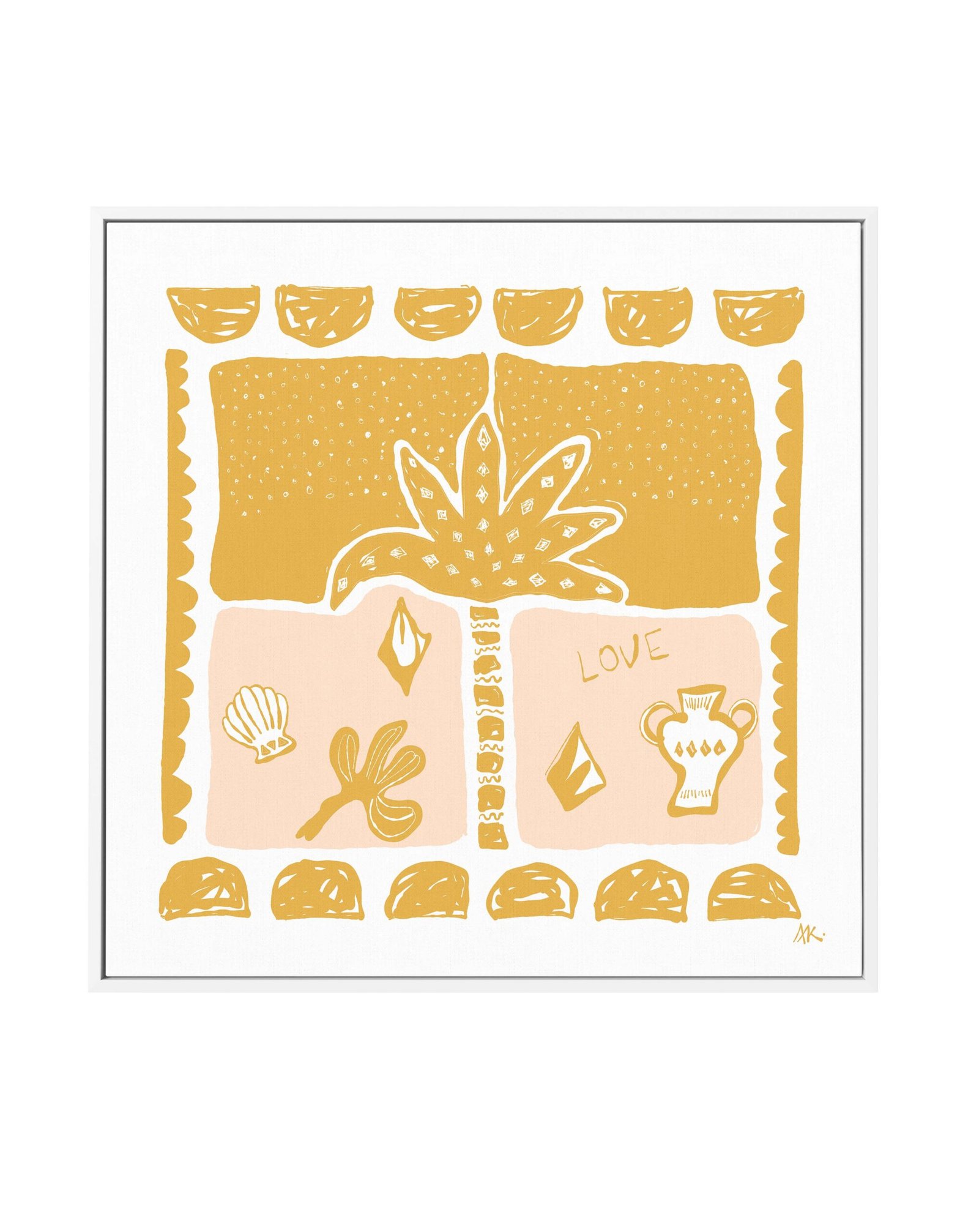Summer Nights Peach Golden By Rich Styles | Framed Canvas Art Print