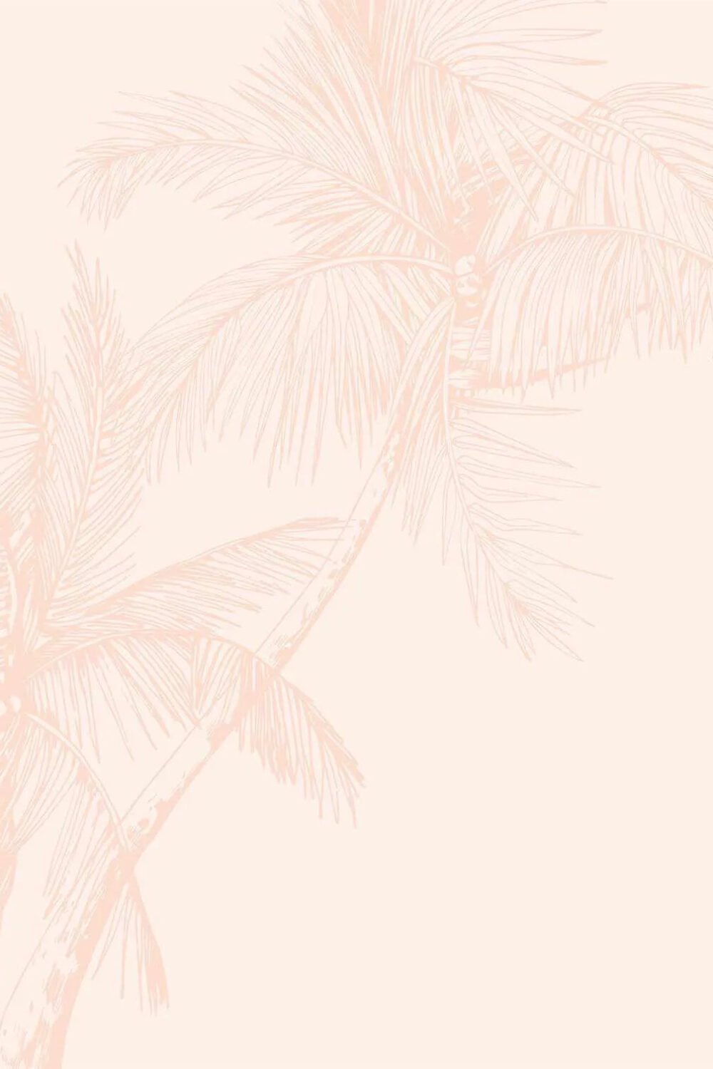 The Palms in Soft Terracotta Pink Wallpaper Mural