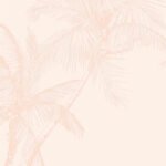 The Palms in Soft Terracotta Pink Wallpaper Mural