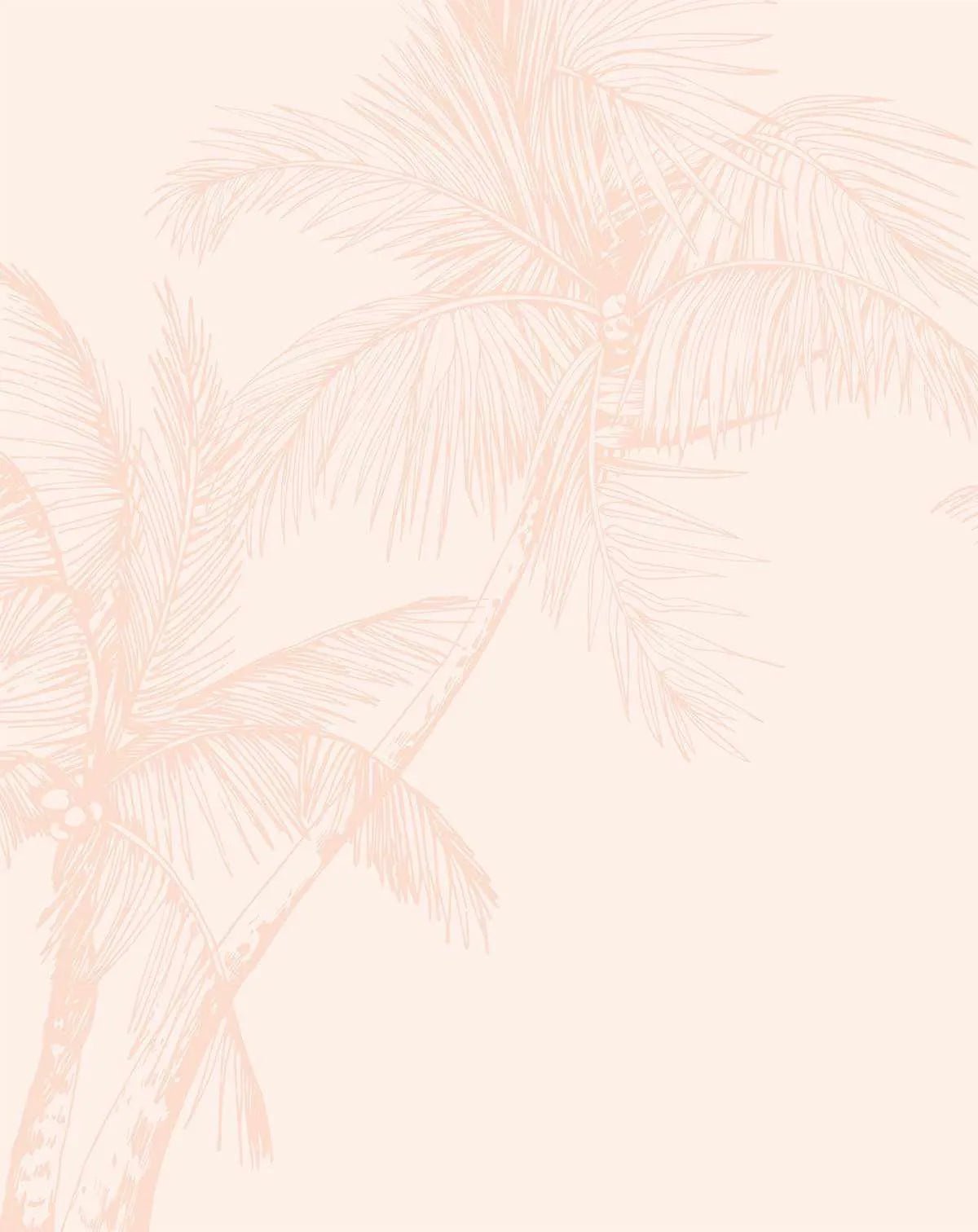 The Palms in Soft Terracotta Pink Wallpaper Mural
