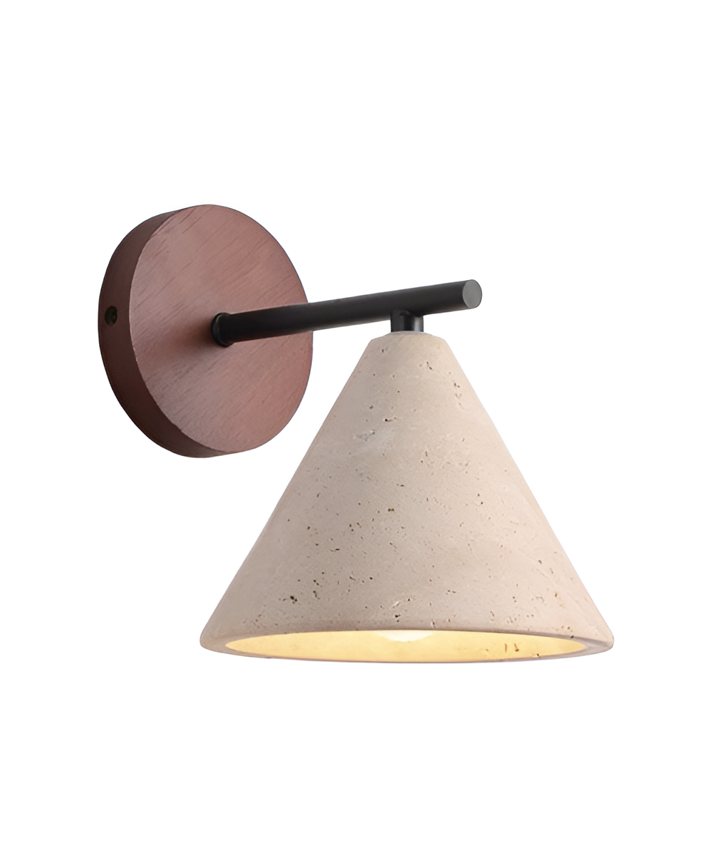 Yellow Travertine Cone LED Wall Light