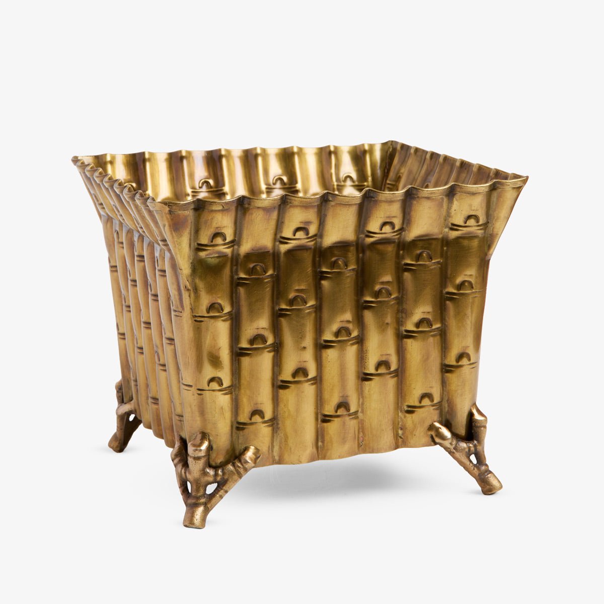 Bamboo Brass Planter