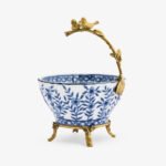 Barclay Blue Bowl With Bird Handle