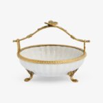 Barclay White Crackle Dish With Butterfly Handle