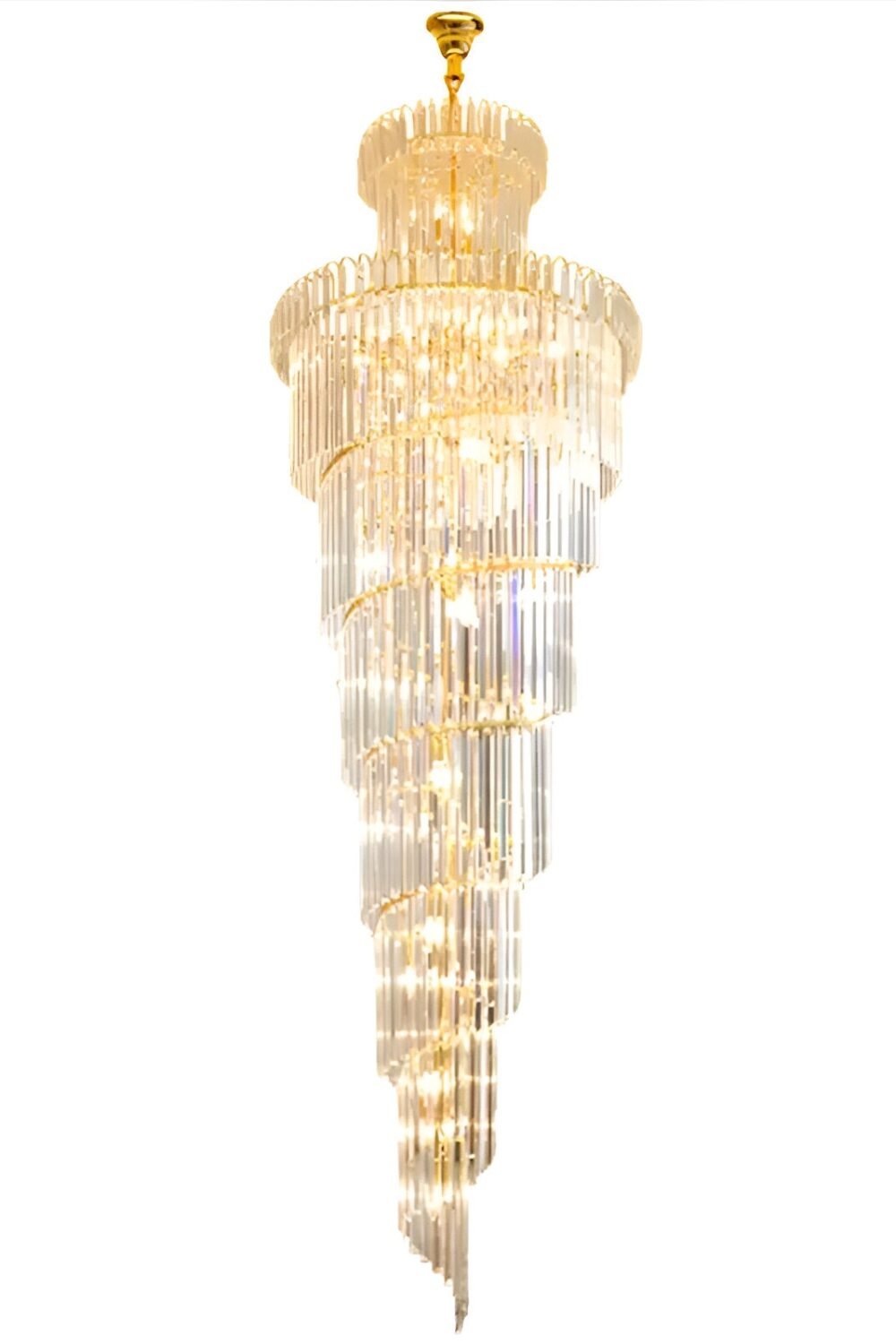 Long Crystal Staircase Modern Chandelier