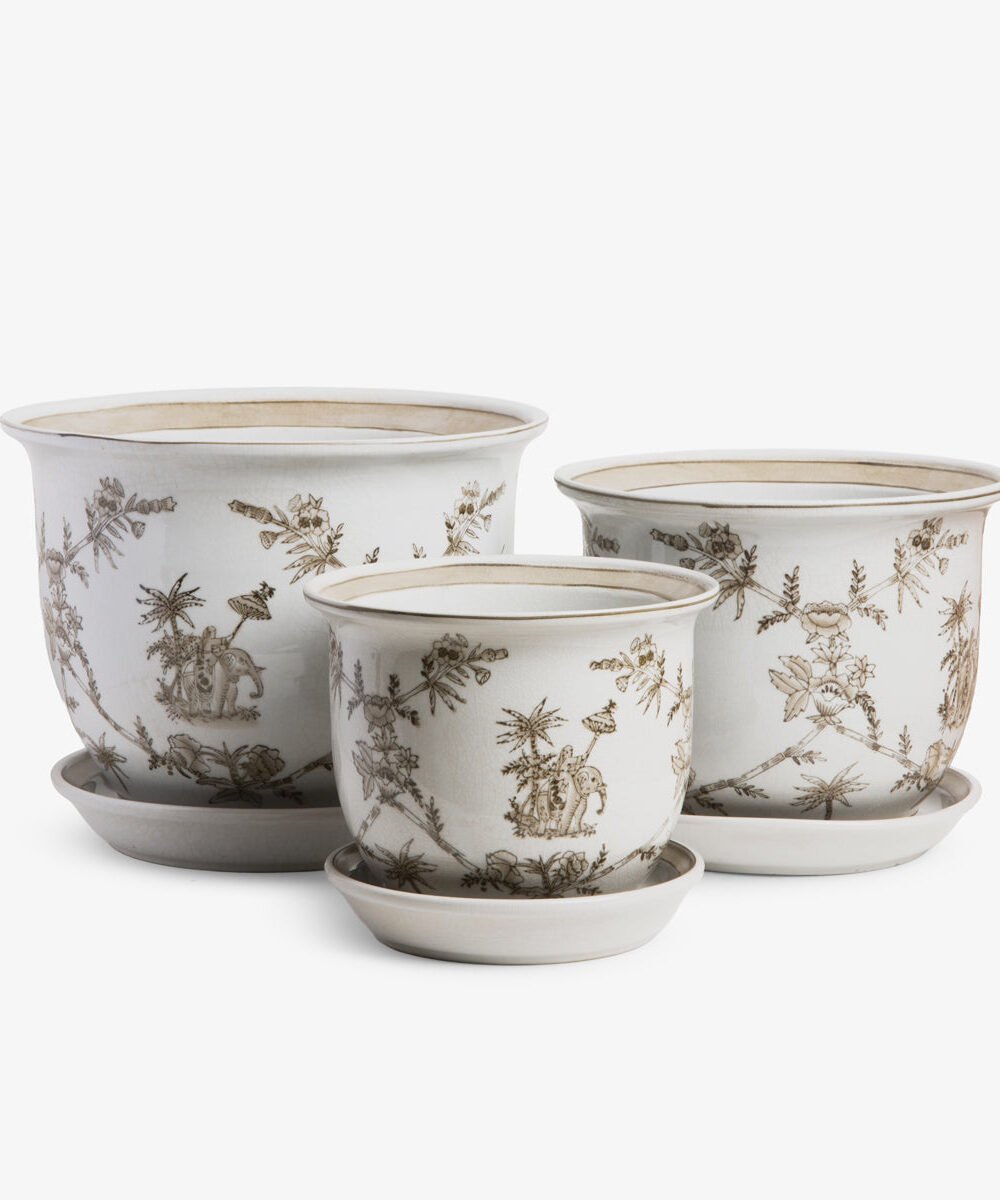 Elephant Planters With Saucer