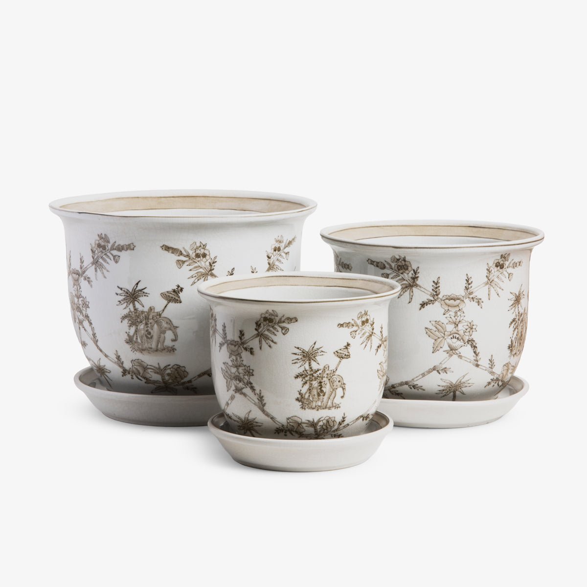 Elephant Planters With Saucer