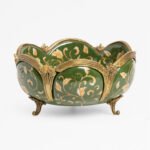 Barclay Scalloped Bowl With Brass (Green)
