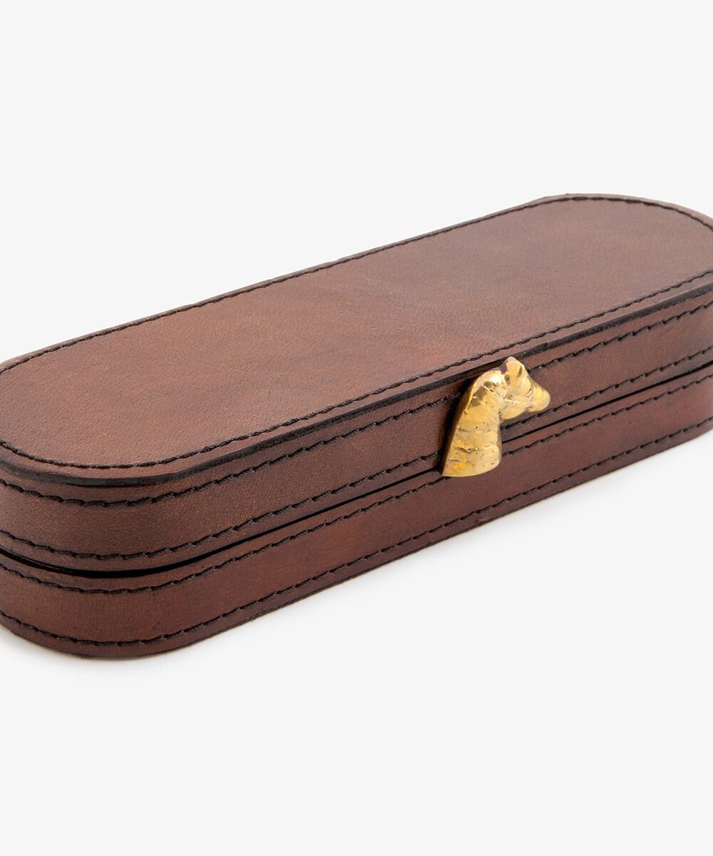 Leather Box With Horse (Brown)
