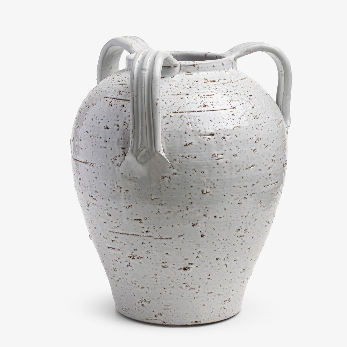 Eros Distressed Three Handle Pot (White)