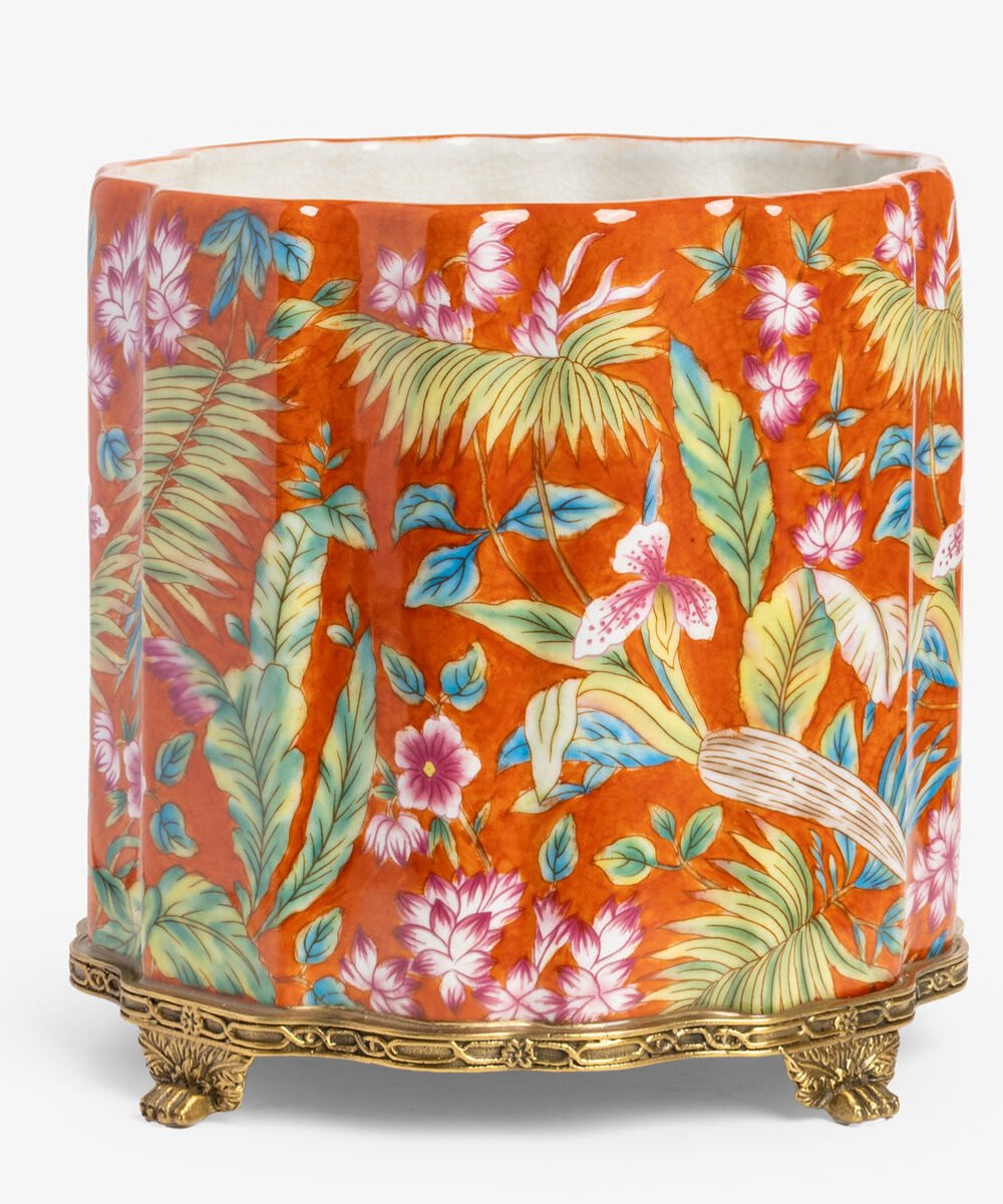 Barclay Palm Leaves Round Planter (23cm)