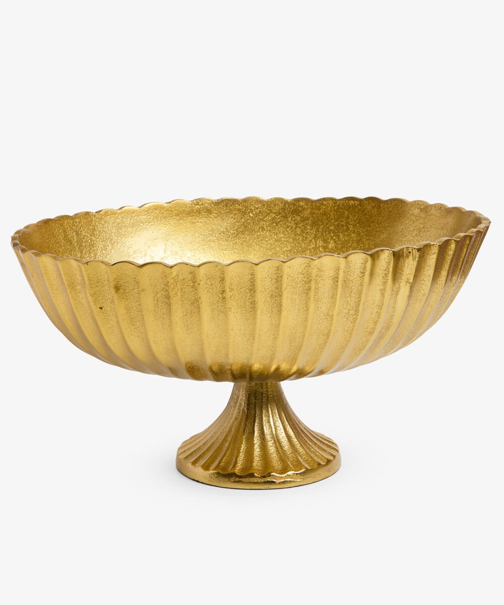 Fluted Oval Bowl (Gold)