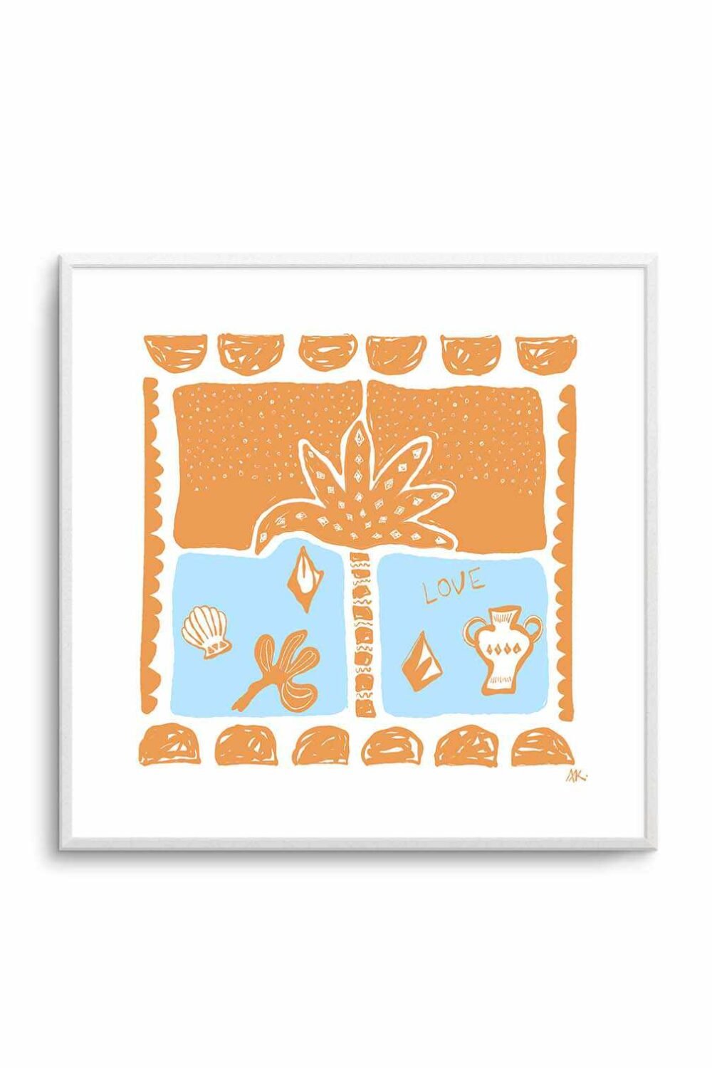 Summer Nights Tan Light Blue By Rich Styles | Art Print