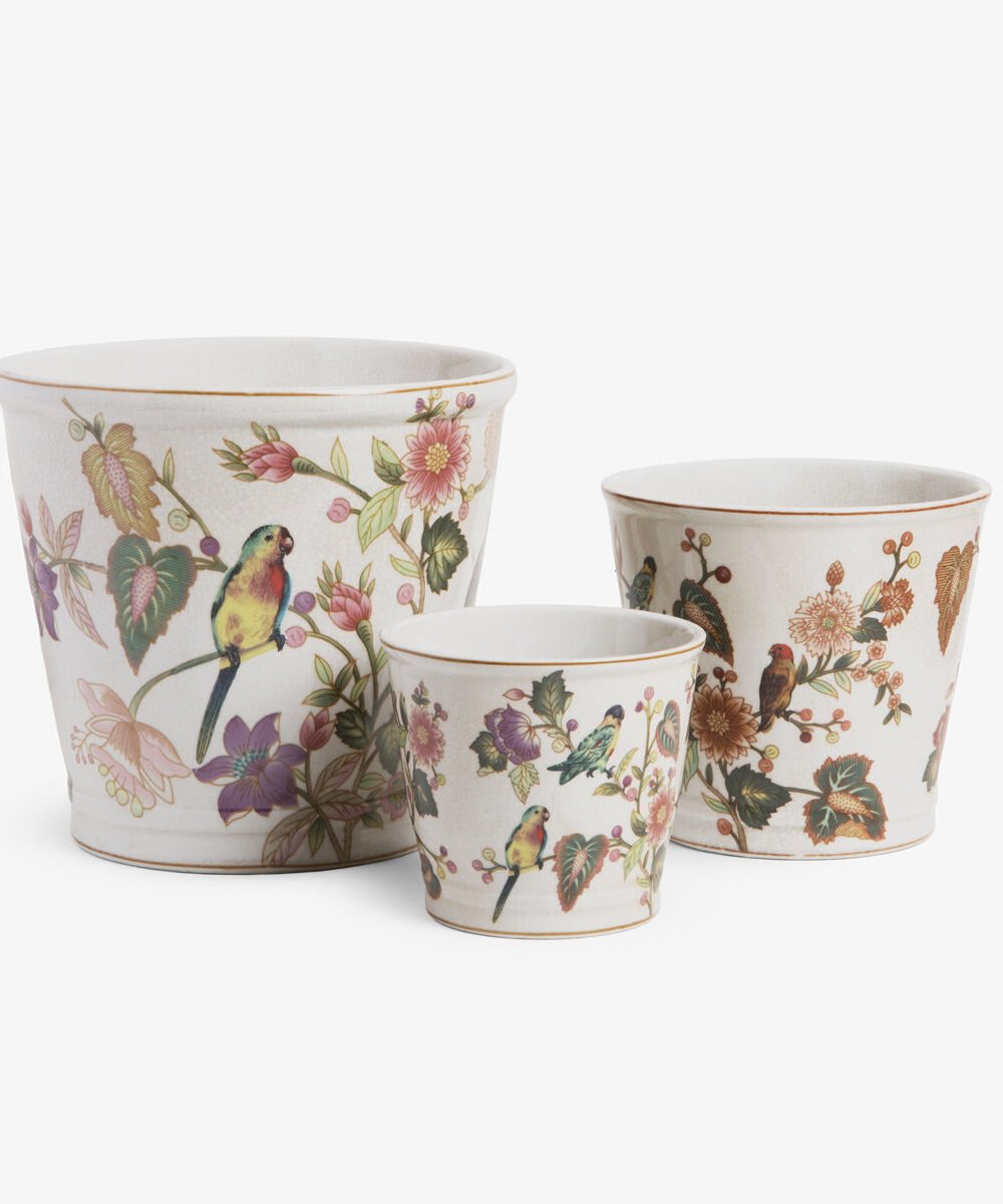 Tropical Bird & Flower Planters
