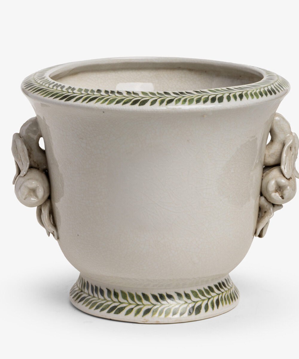 Vine Leaf Round Handled Planter (18cm)