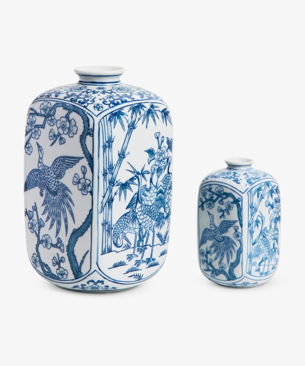 Vivienne Blue & White Porcelain Vases