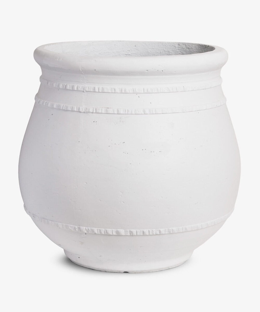 White Planter With Rim 51cm