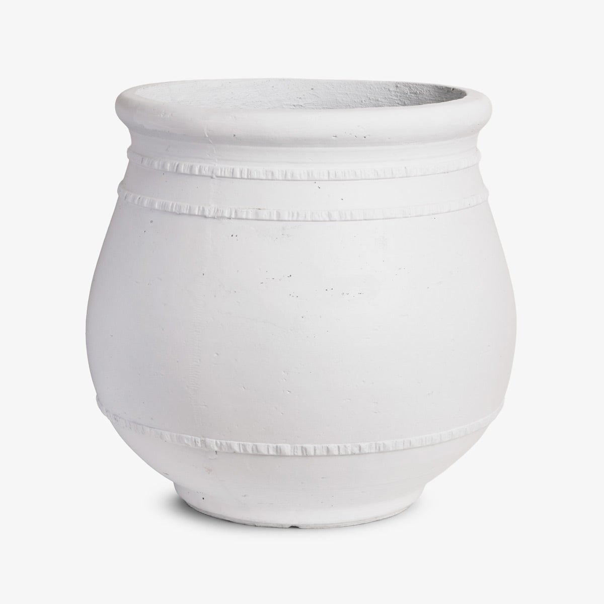 White Planter With Rim 51cm